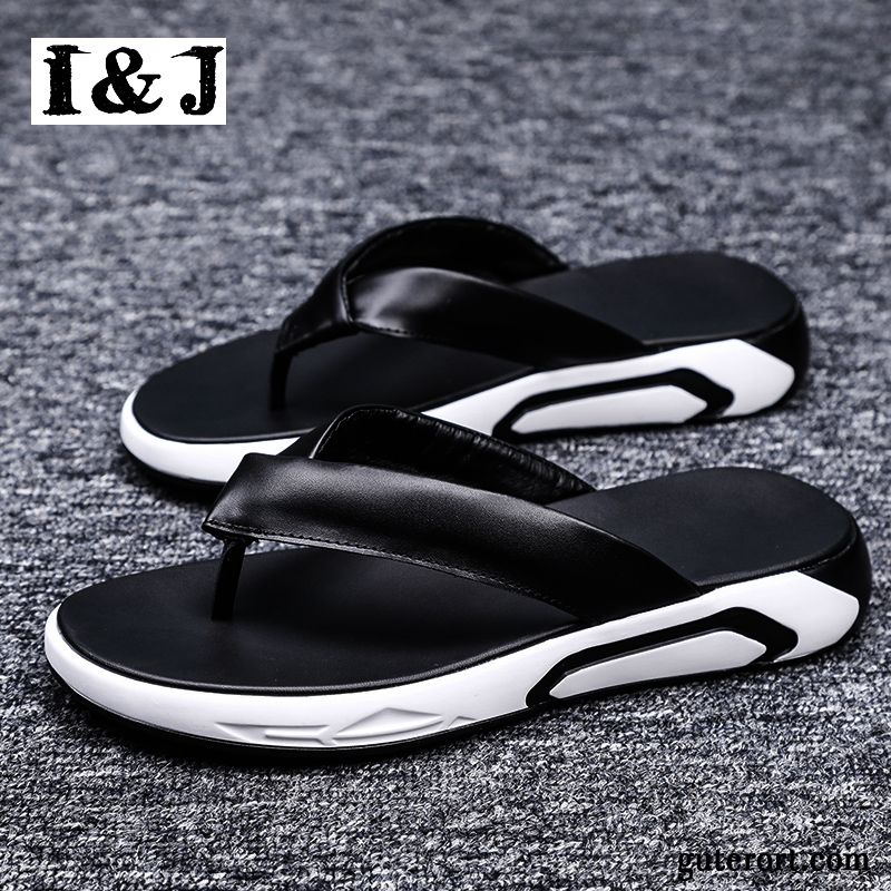 Flip Flops Herren Hausschuhe Trend Neue Sommer Rutschsicher Europa Sandfarben Schwarz