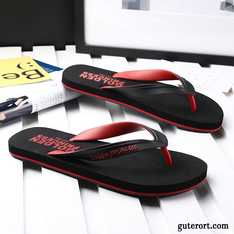 Flip Flops Herren Mode Sommer Europa Neue Trend Rutschsicher Sandfarben Schwarz