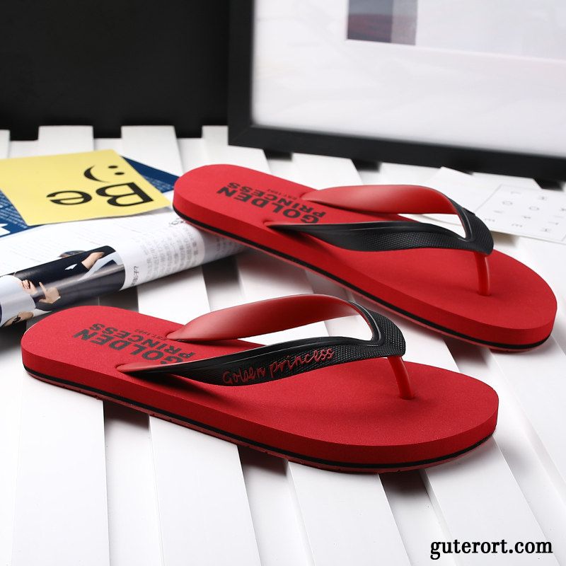 Flip Flops Herren Mode Sommer Europa Neue Trend Rutschsicher Sandfarben Schwarz