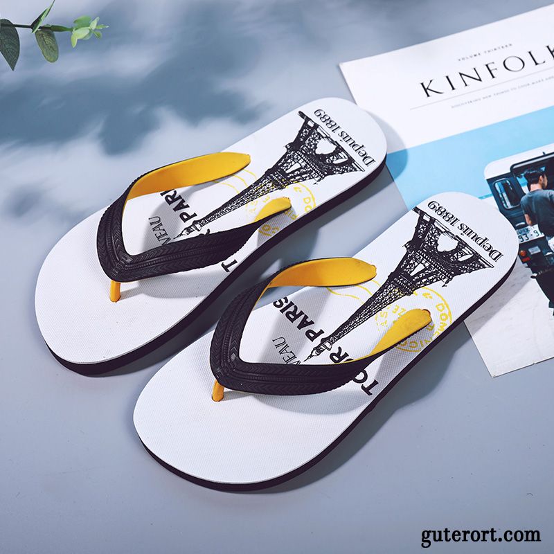 Flip Flops Herren Neue Hausschuhe Rutschsicher Persönlichkeit Sandalen Allgleiches Rot