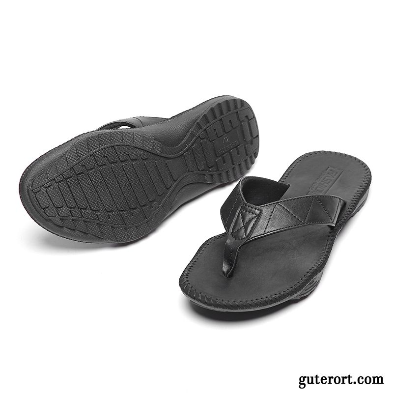 Flip Flops Herren Neue Mode Persönlichkeit Hausschuhe Rutschsicher Sommer Sandfarben Braun