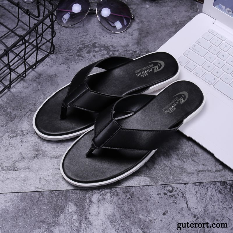 Flip Flops Herren Neue Schuhe Hausschuhe Sommer Ultra Rutschsicher Sandfarben Weiß