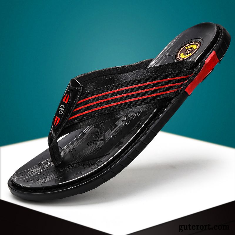 Flip Flops Herren Neue Sommer Europa Trend Hausschuhe Sandalen Sandfarben Schwarz