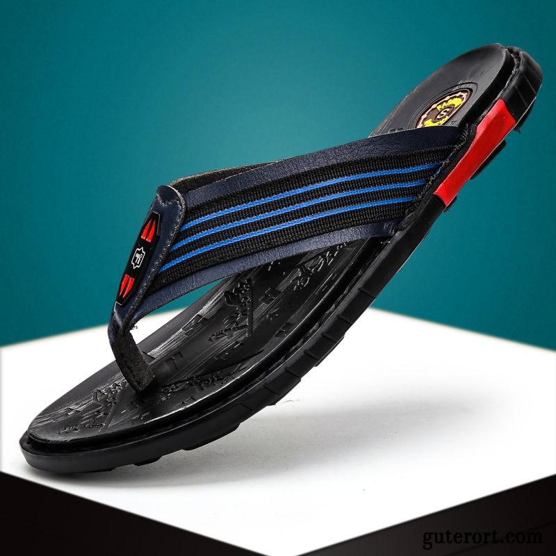 Flip Flops Herren Neue Sommer Europa Trend Hausschuhe Sandalen Sandfarben Schwarz