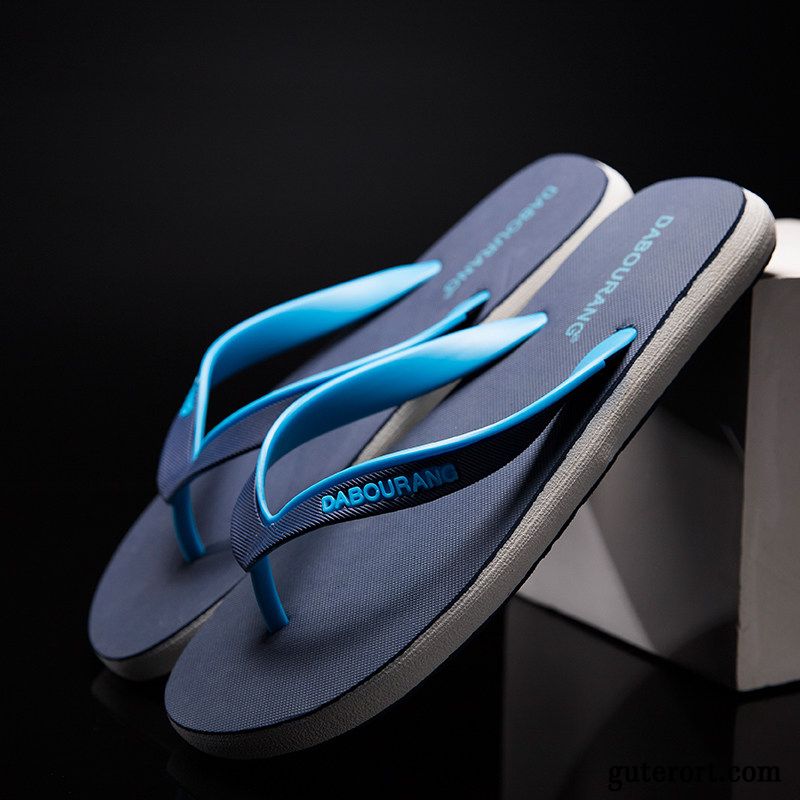 Flip Flops Herren Neue Trend Sommer Rutschsicher Hausschuhe Mode Sandfarben Rot