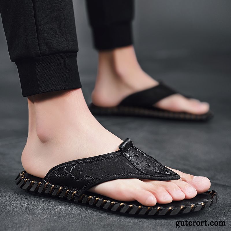 Flip Flops Herren Persönlichkeit Sandalen Hausschuhe Trend Neue Sommer Khaki Sandfarben