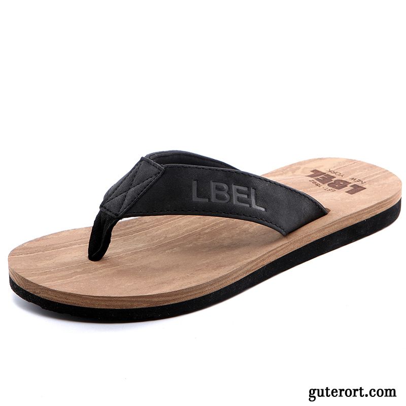 Flip Flops Herren Persönlichkeit Trend Gummi Sommer Schüler Casual Sandfarben Braun