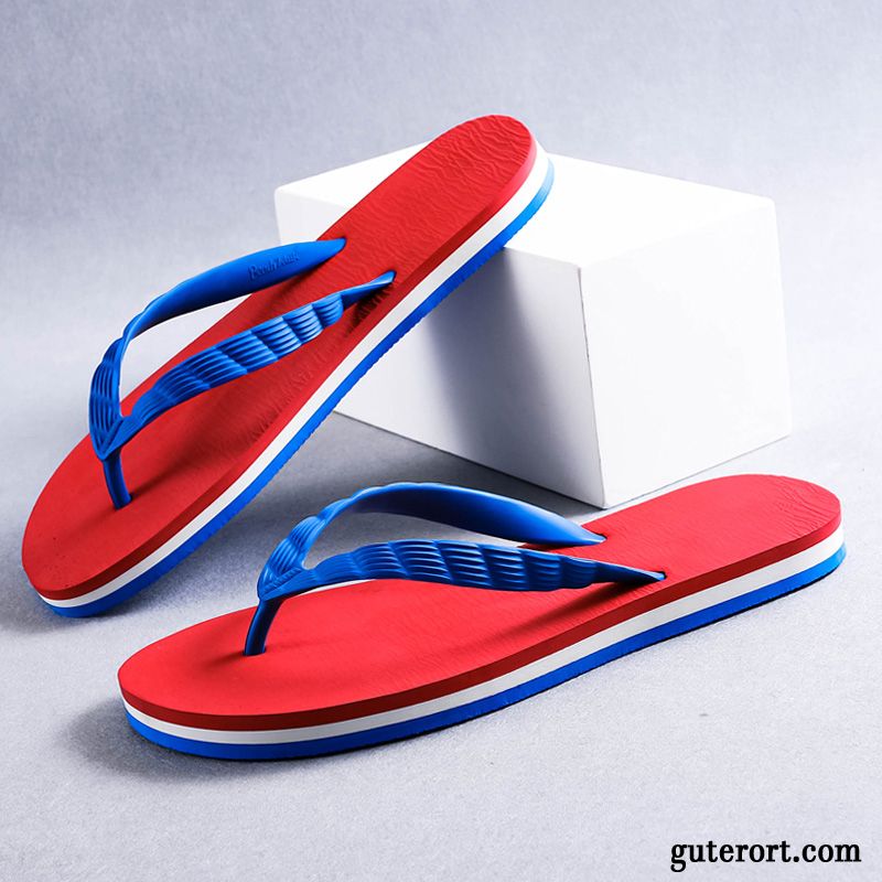 Flip Flops Herren Persönlichkeit Trend Mode Sommer Schuhe Tragen Sandfarben Blau