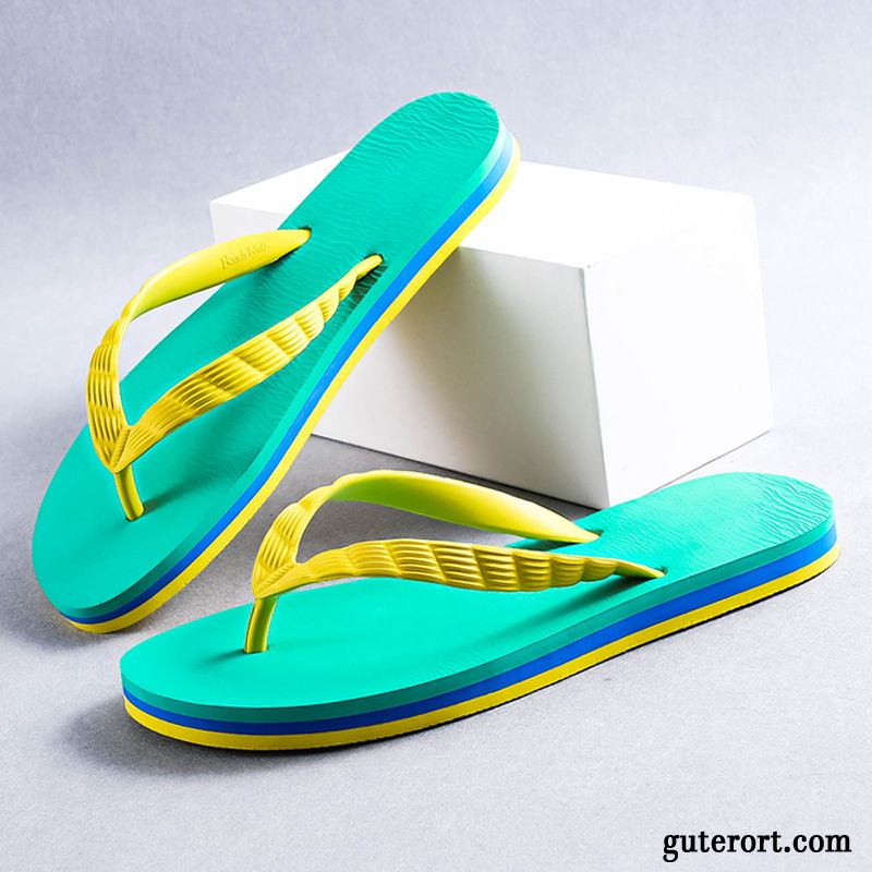 Flip Flops Herren Persönlichkeit Trend Mode Sommer Schuhe Tragen Sandfarben Blau