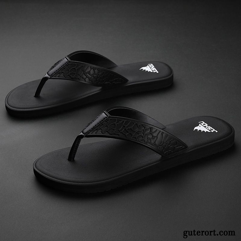 Flip Flops Herren Rutschsicher Draussen Neue Sommer Persönlichkeit Mode Sandfarben Schwarz