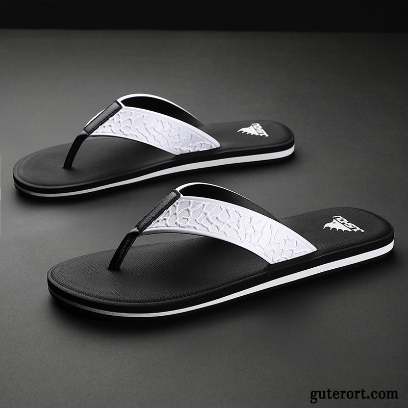 Flip Flops Herren Rutschsicher Draussen Neue Sommer Persönlichkeit Mode Sandfarben Schwarz