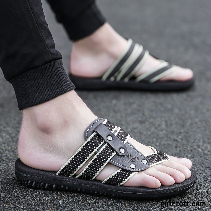 Flip Flops Herren Rutschsicher Neue Casual Sandalen Trend Hausschuhe Sandfarben Braun