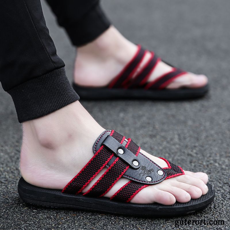 Flip Flops Herren Rutschsicher Neue Casual Sandalen Trend Hausschuhe Sandfarben Braun