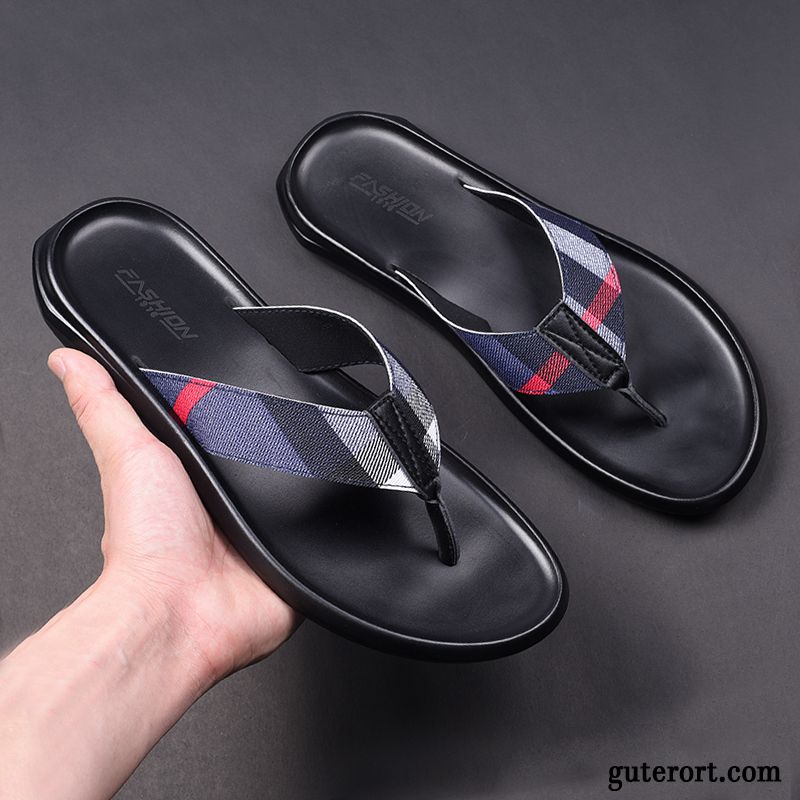 Flip Flops Herren Rutschsicher Neue Mode Hausschuhe Sommer Weiche Sohle Khaki Sandfarben