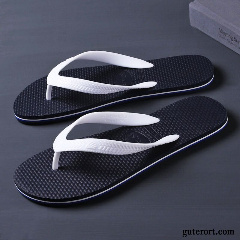 Flip Flops Herren Rutschsicher Pantolette Trend Mode Neue Europa Sandfarben Schwarz