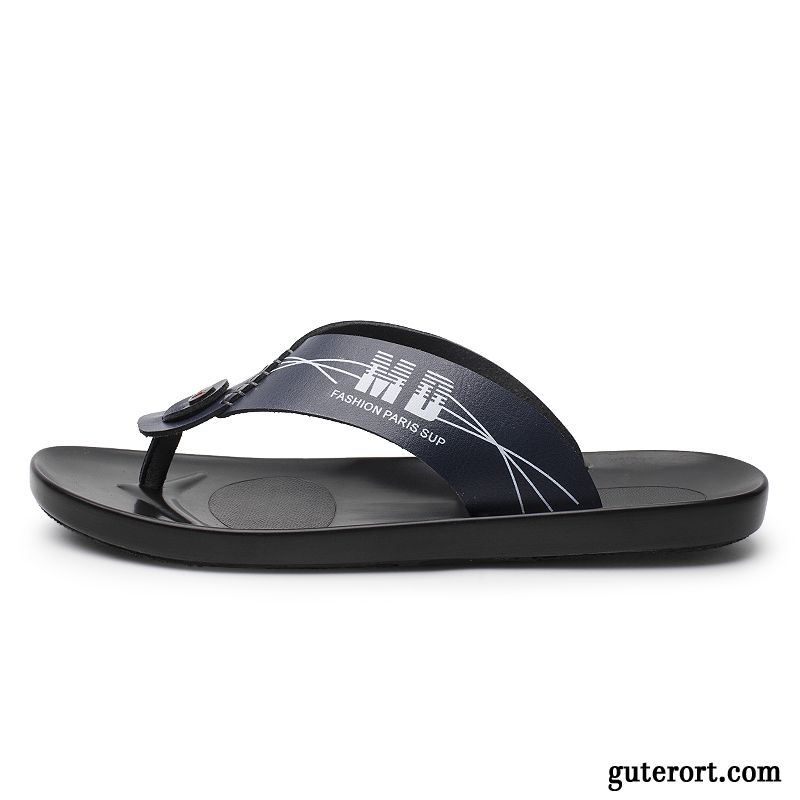 Flip Flops Herren Rutschsicher Persönlichkeit Hausschuhe Trend Sandalen Sommer Sandfarben Weiß