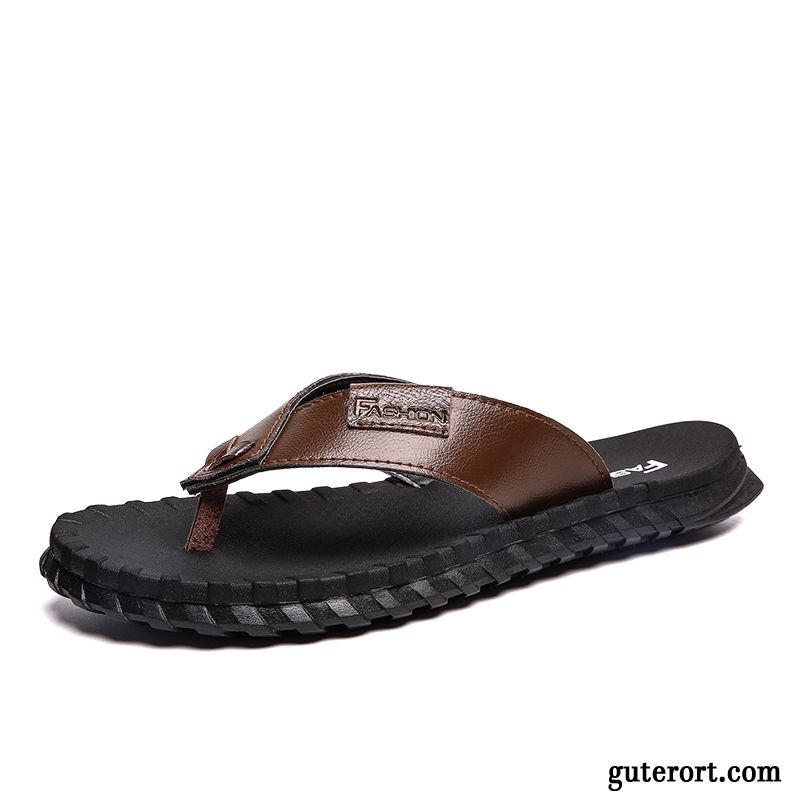 Flip Flops Herren Rutschsicher Trend Allgleiches Weiche Sohle Mode Neue Schwarz