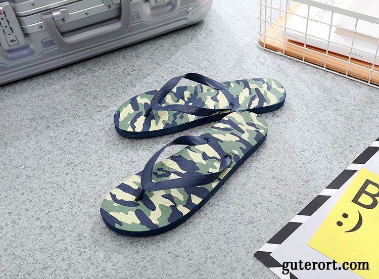 Flip Flops Herren Sandalen Kostenloser Versand Gemütlich Tragen Pantolette Trend Grün