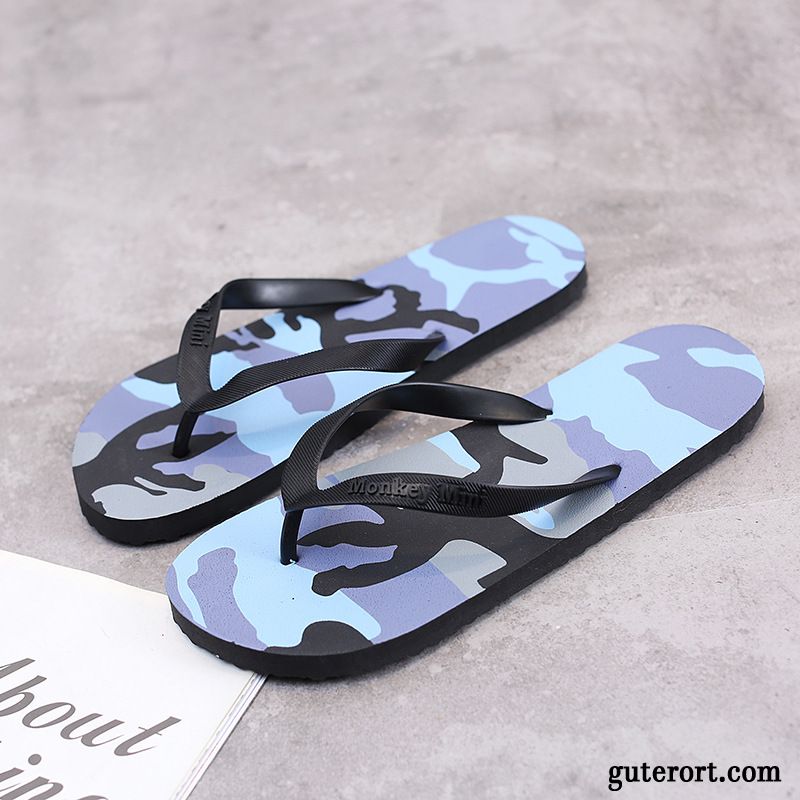 Flip Flops Herren Sommer Neue Trend Schuhe Hausschuhe Rutschsicher Army Grün Camouflage Sandfarben