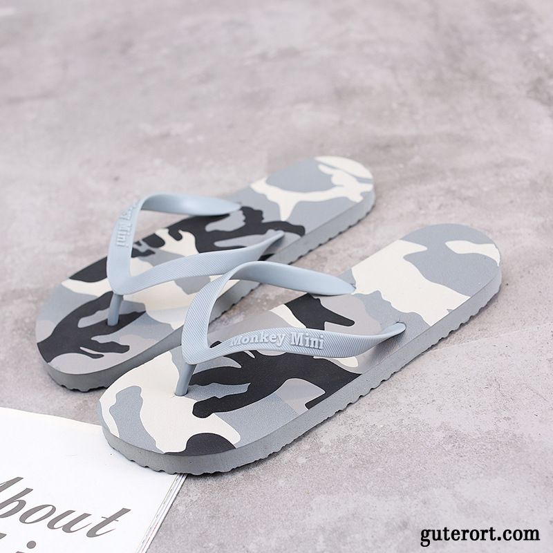 Flip Flops Herren Sommer Neue Trend Schuhe Hausschuhe Rutschsicher Army Grün Camouflage Sandfarben