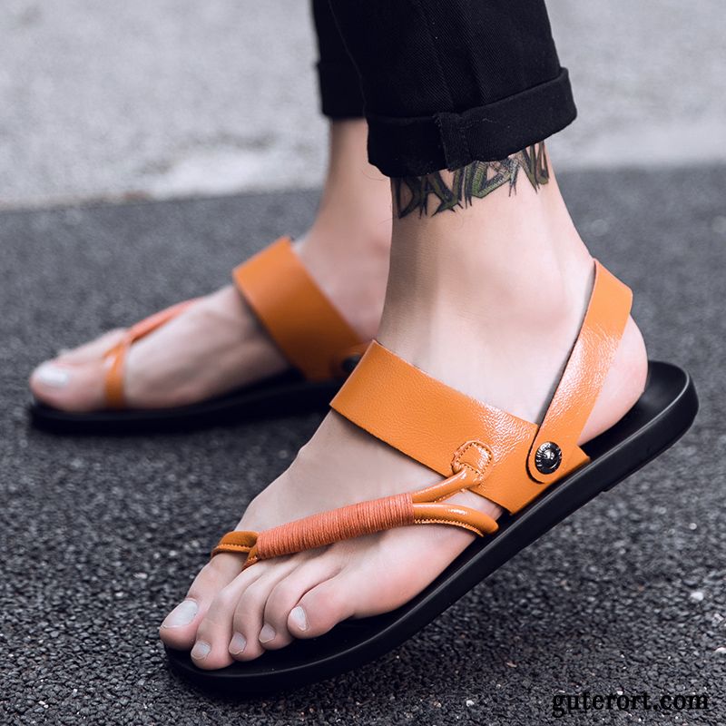 Flip Flops Herren Sommer Persönlichkeit Hausschuhe Rom Mode Neue Schwarz