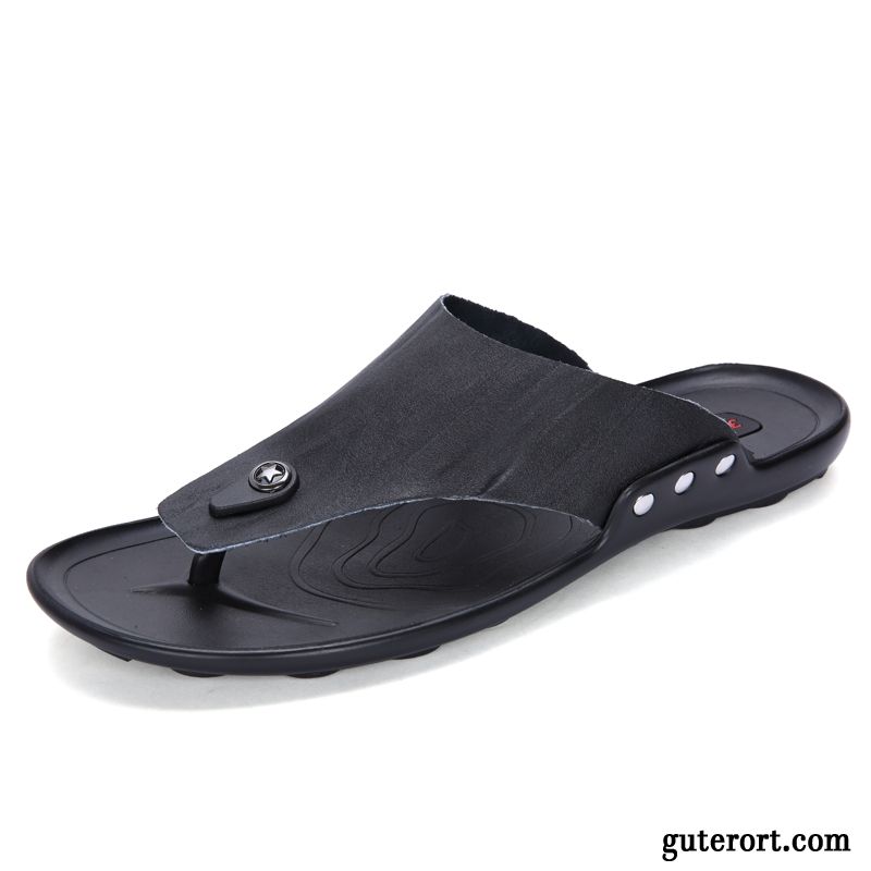 Flip Flops Herren Sommer Schuhe Casual Neue Rutschsicher Trend Sandfarben Schwarz