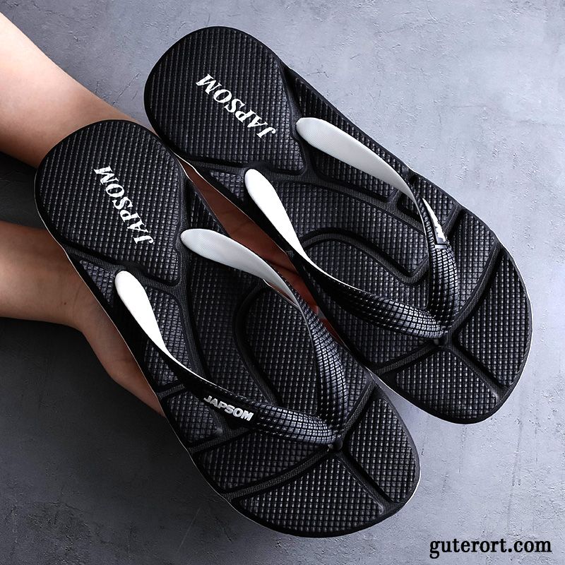 Flip Flops Herren Sommer Schuhe Mode Neue Europa Persönlichkeit Sandfarben Schwarz