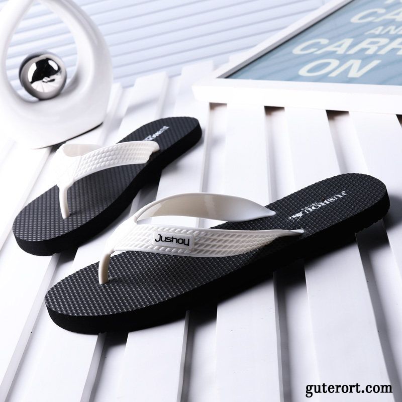 Flip Flops Herren Sommer Weiche Sohle Hausschuhe Trend Neue Mode Sandfarben Schwarz