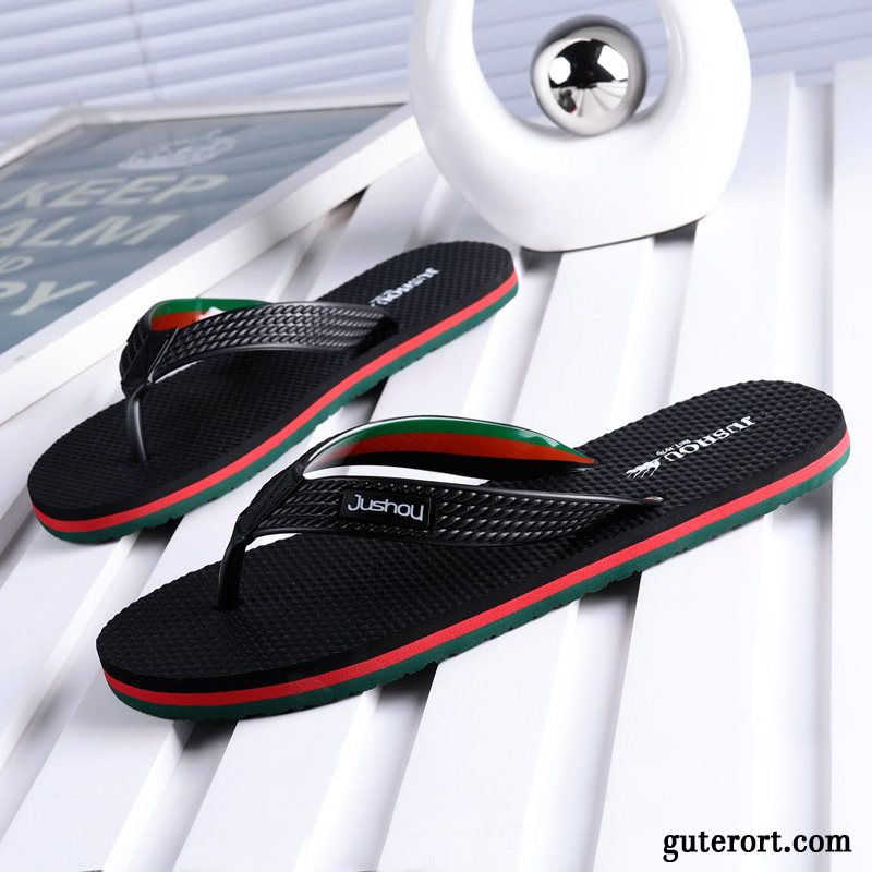 Flip Flops Herren Sommer Weiche Sohle Hausschuhe Trend Neue Mode Sandfarben Schwarz