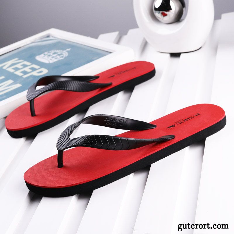 Flip Flops Herren Sommer Weiche Sohle Hausschuhe Trend Neue Mode Sandfarben Schwarz