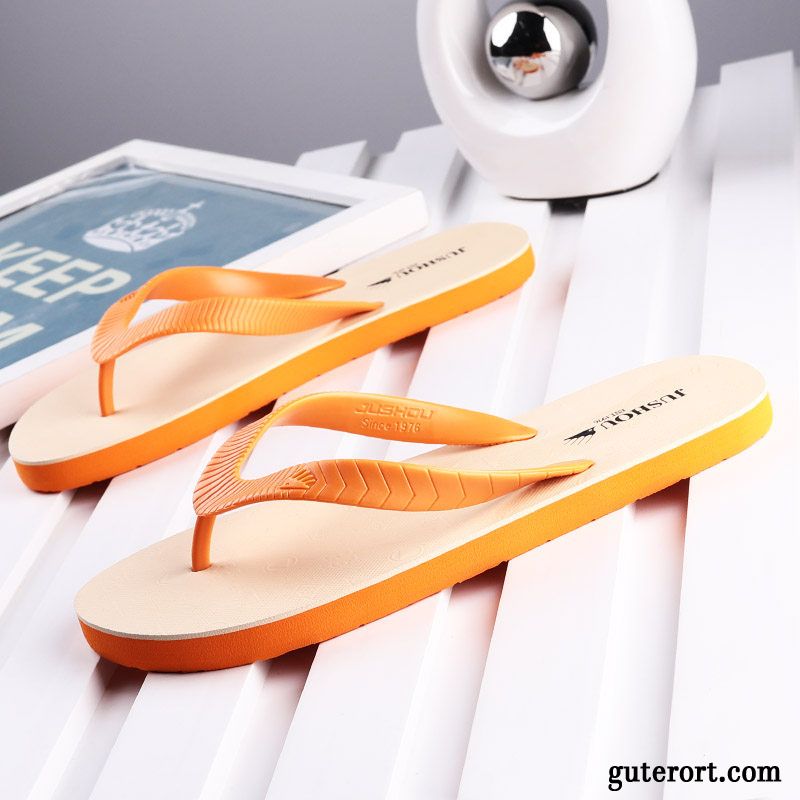 Flip Flops Herren Sommer Weiche Sohle Hausschuhe Trend Neue Mode Sandfarben Schwarz