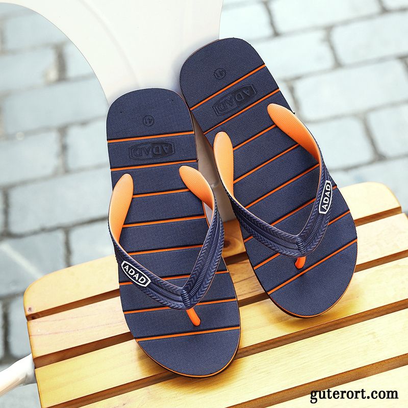 Flip Flops Herren Sommer Weiche Sohle Schuhe Hausschuhe Einfach Rutschsicher Sandfarben Grau