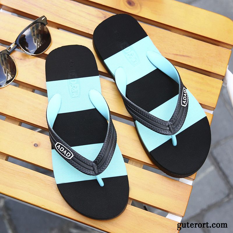 Flip Flops Herren Sommer Weiche Sohle Schuhe Hausschuhe Einfach Rutschsicher Sandfarben Grau