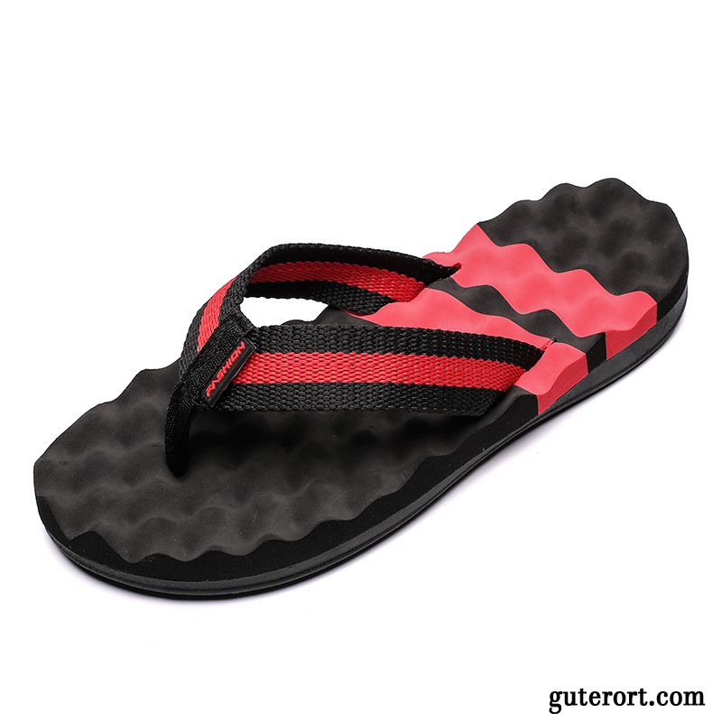 Flip Flops Herren Trend Hausschuhe Sommer Rutschsicher Europa Pantolette Sandfarben Gelb