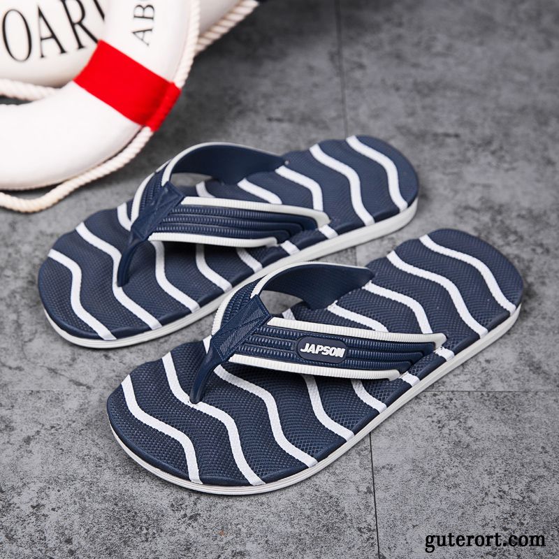 Flip Flops Herren Trend Pantolette Rutschsicher Große Größe Schuhe Lovers Sandfarben Blau