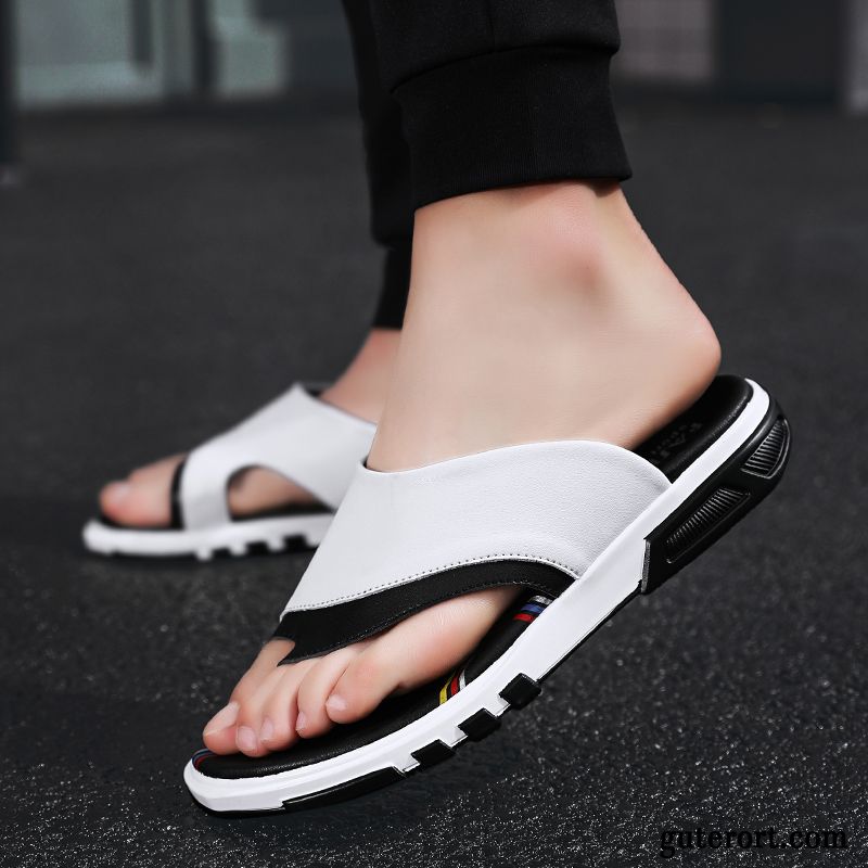 Flip Flops Herren Trend Rutschsicher Hausschuhe Sandalen Sommer Persönlichkeit Sandfarben Schwarz