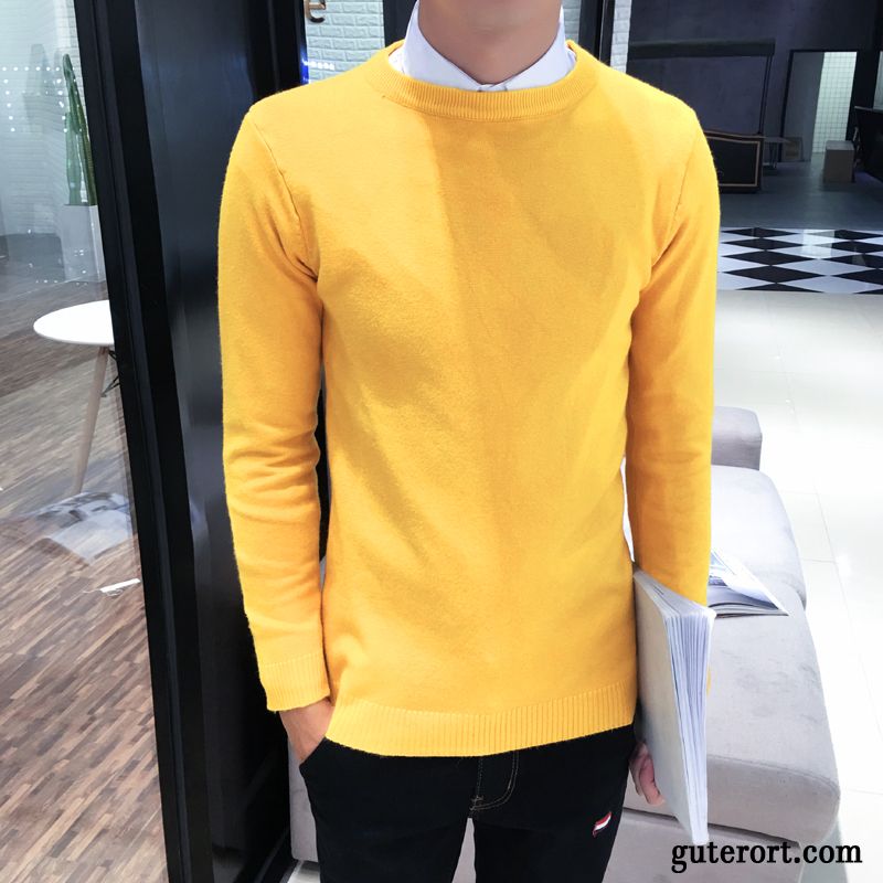 Gelbe Pullover Herren Violett, Kaschmir Mode Pullover Herren Günstig