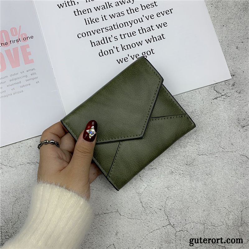 Geldbörse Damen Kurz Einfach Mini Brieftasche Neu Mode Rot