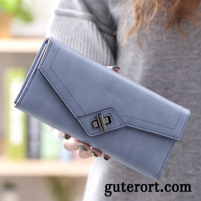 Geldbörse Damen Mode Drei Falten Tasche Brieftasche Langer Abschnitt Neu Purpur Lila