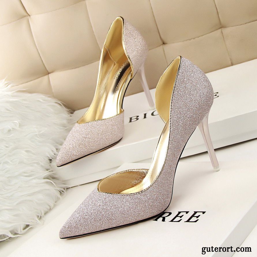 Goldene Pumps Damen Kaufen, Pumps Beige Kleiner Absatz Hellgrau