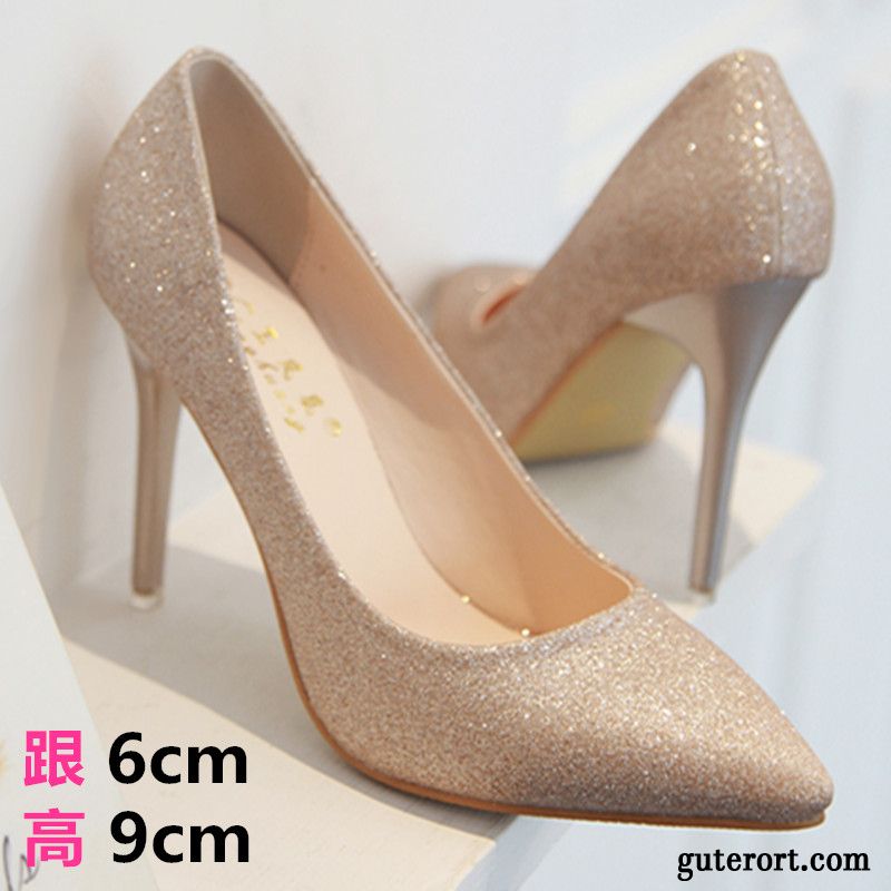 Goldene Riemchen Pumps Günstig, Schuhe Beige Damen Pumps Dunkelfarbig