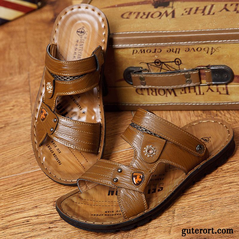 Goldene Sandaletten Herren Billig, Sandalen Wasserfest Outdoor Dunkelrot