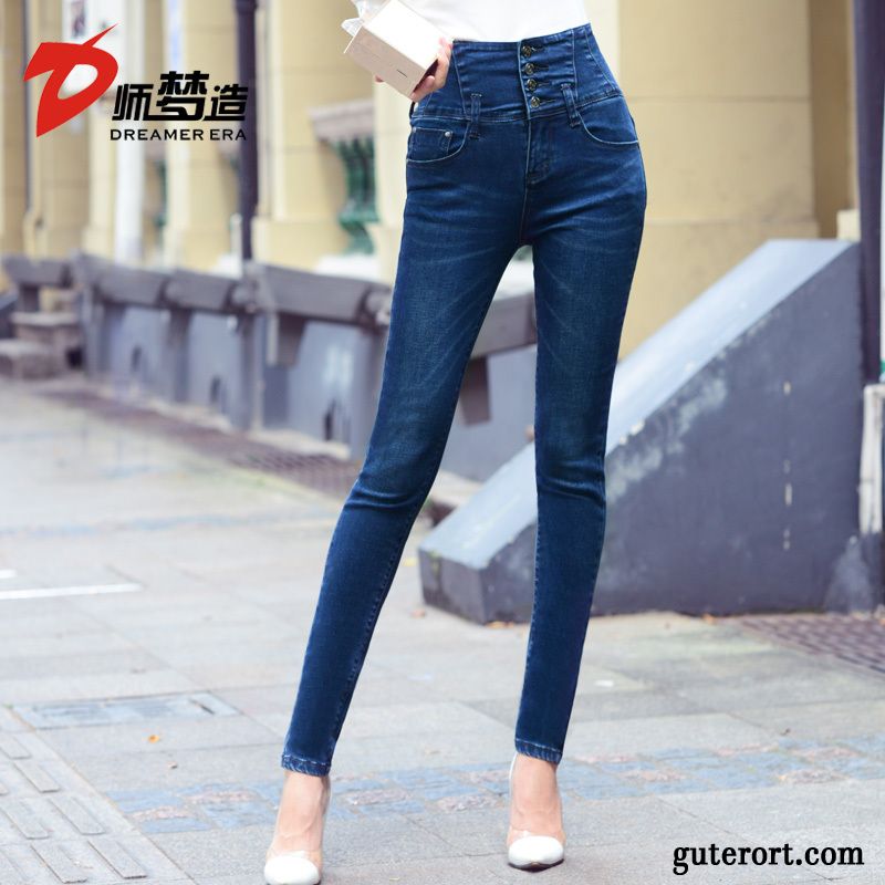 Graue Boyfriend Jeans, Jeans Knöpfen Damen Blond