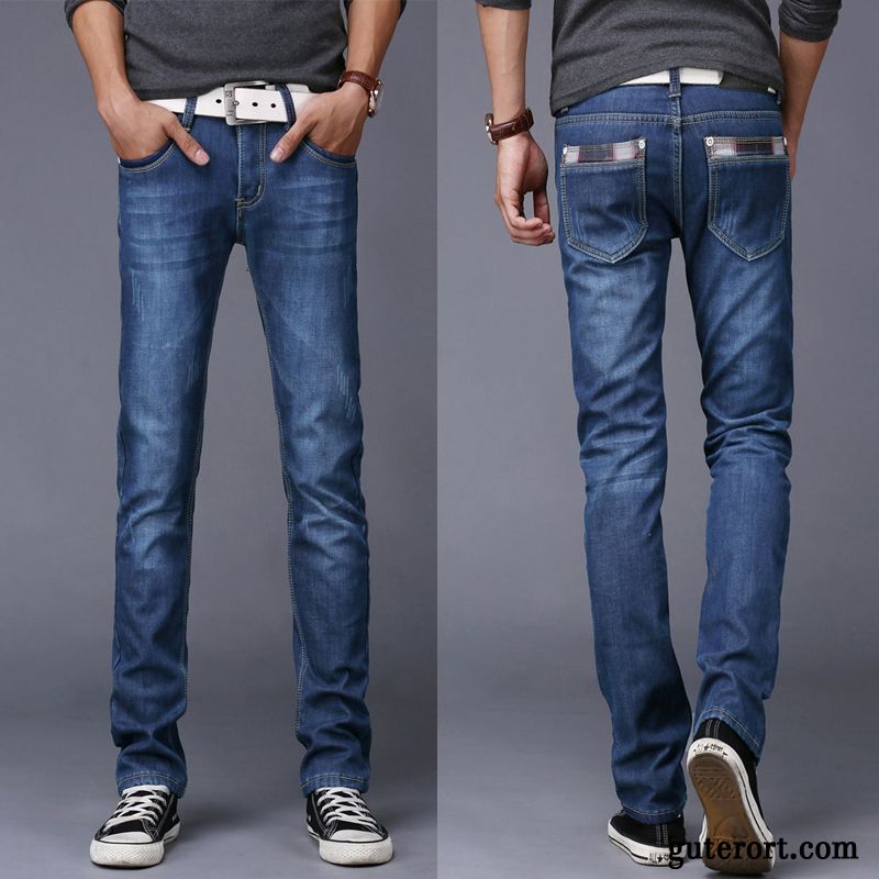 Graue Jeans Herren, Jeans Kontrastmode Herren Hellrosa