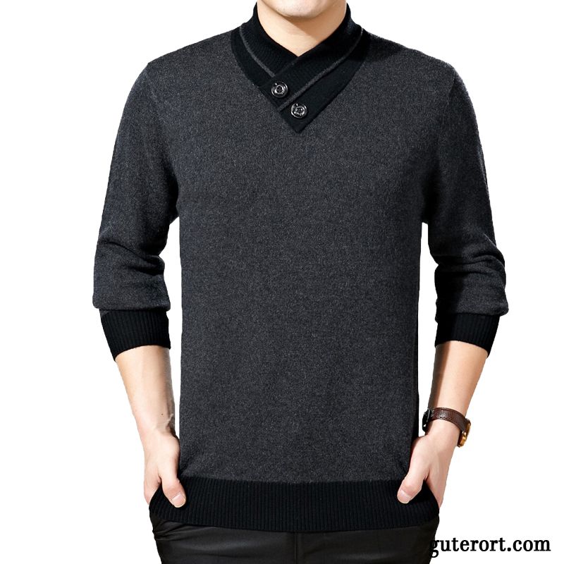 Grauer Strickpullover Herren Silber, Sweatshirt Pullover Herren Günstig