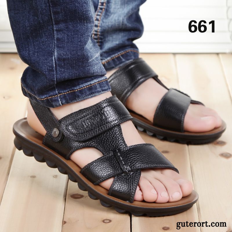 Günstige Herren Sandalen, Sandalen Keilabsatz Olivgrün