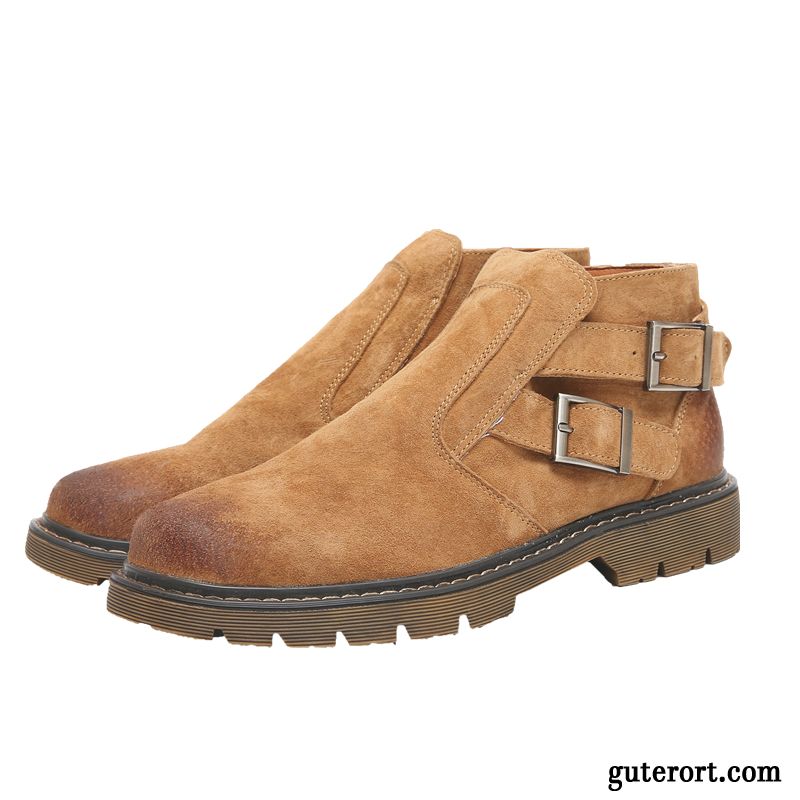 Halbhohe Schuhe Herren Stiefel Gelb, Boots Winter Herren Günstig