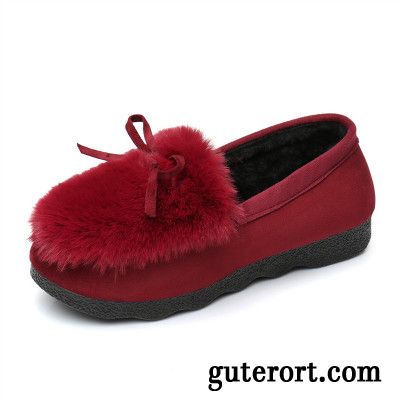 Halbschuhe Damen Thermische Winter Flache Plus Samt Casual Schüler