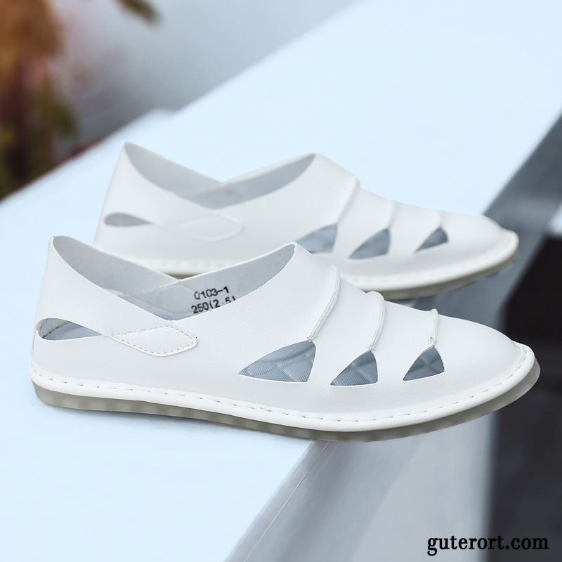 Halbschuhe Herren Casual Faul Neue Große Größe Atmungsaktiv Sommer Weiß