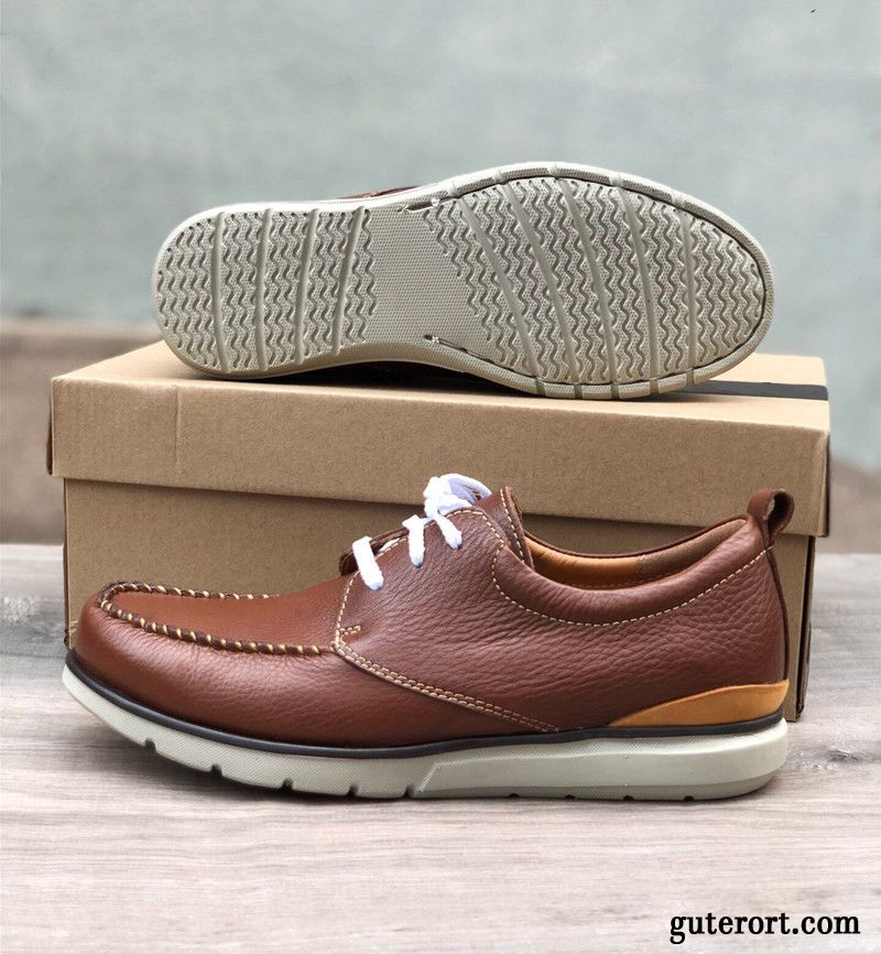 Halbschuhe Herren Casual Ultra Geschäft Lederschue Braun